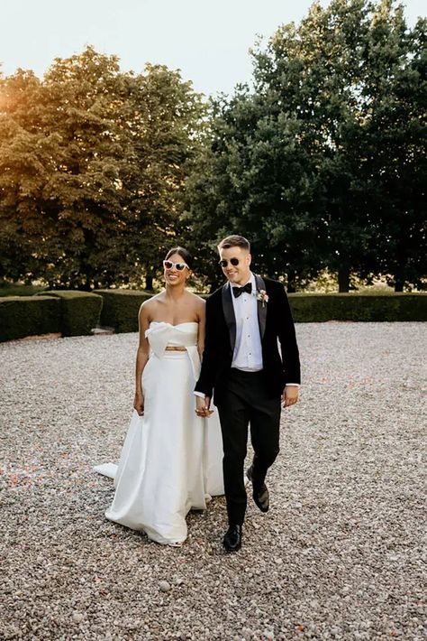 Wootton Hall Estate Wedding With Bright Flowers & Steel Drum Band Wedding With Bright Flowers, Jesus Peiro Wedding Dress, Bride Sunglasses, Fun Wedding Pictures, Taffeta Wedding Dress, Wedding Sunglasses, Drum Band, Wedding Readings, Jesus Peiro