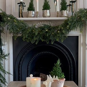 Leoma Harper home style on Instagram: "One mantle piece decorated. I went for a bit of a long sweeping look on this one, using a mix of faux garlands and trusty command hooks to keep it all in place.x #mantlegarland #christmasmantle #fireplace #christmasdecor #styling #livingroomdecor" Christmas Styling, Mantle Garland, Command Hooks, Mantle Piece, Christmas Mantle, Christmas D, Home Style, Christmas Fashion, Look On