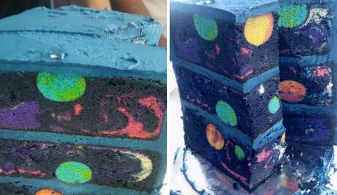 Space Party Food, Chocolate Explosion Cake, Cookie Crafts, Galaxy Desserts, Alien Cake, Galaxy Cupcakes, Outer Space Baby Shower, Planet Cake, Galaxy Chocolate