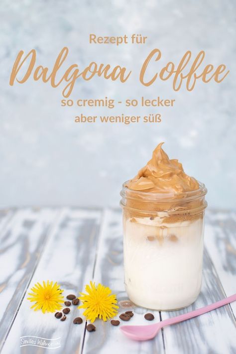 Dalgona Kaffee Rezept cremig und lecker Smillas Wohngefühl Oat Milk, Eating Plans, Cooking Dinner, Food Items, Smoothie Recipes, Healthy Snacks, Smoothie, Food And Drink, Nutrition