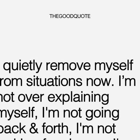 The Good Quote on Instagram: "I've embraced a new approach to exiting situations that no longer serve me: silent departure. ⁠
⁠
No more exhaustive explanations, no more back-and-forth, no more seeking closure. ⁠
⁠
I simply fade away, choosing to preserve my energy and focus on nurturing relationships that uplift and support me." Departure Quotes, Weird Energy Quotes, Reciprocated Energy Quotes, Say No Quotes, Weird Energy, 2024 Affirmations, No Quotes, The Good Quote, Nurturing Relationships