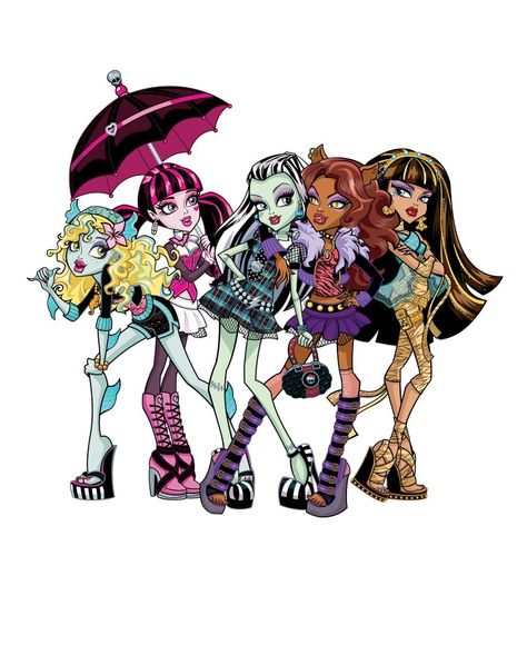 5 Characters Cartoon Group, Monster High Og Characters, Monster High Original Characters, Monster High Main Characters, Group Of 5 Cartoon Characters, Groups Of 4 Characters, Monster High Friend Group, Iconic Duo Characters, Cartoon Group Of Friends