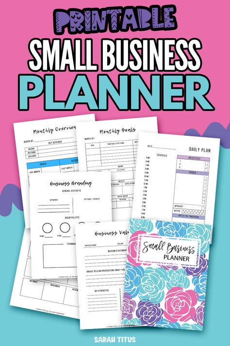 If you’re a small business, it’s VITAL you have a plan in place and a planner to keep all your pertinent information in one easy and convenient place!!! This Small Business Planner is your perfect solution. It has everything you need and nothing you don’t! It’s quick and easy to fill out and won’t suck up a lot of ink. 🙂 Small Business Planner Free Printables, Business Organization Printables, Business Daily Planner, Business Planner Printables, Small Business Printables, Online Business Planner, Business Binders, Money Honey, Business Printables