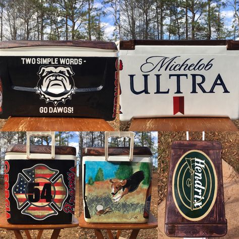 Cooler painting.. tags: Michelob Ultra, Georgia Bulldogs, Remington, America, Firefighter, Atlanta Braves, Beagle, Rabbit Hunting Michelob Ultra Frat Cooler, Mountain Weekend Cooler, Beagle Funny, Sorority Coolers, Baby Beagle, Formal Cooler Ideas, Fraternity Coolers, Michelob Ultra, Frat Coolers