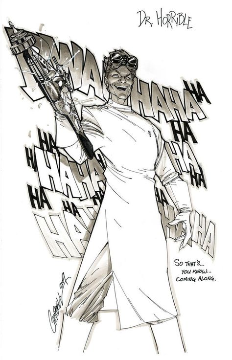 Dr Horribles Sing Along Blog Art, Dr Horribles Sing Along Blog, Jared Scott, Doctor Horrible, Dr Horrible, Danger Girl, J Scott Campbell, Jennifer Williams, Pitt Artist Pens