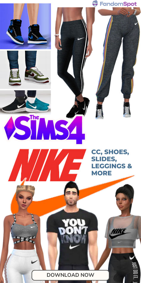 Nike Cc Sims 4, Sims 4 Nike Cc, Sims 4 Sports Cc, Nike Women Outfits, Nike Coat, Sims 4 Male Clothes, Clothes Cc, Sweatpants Nike, Sims Clothes