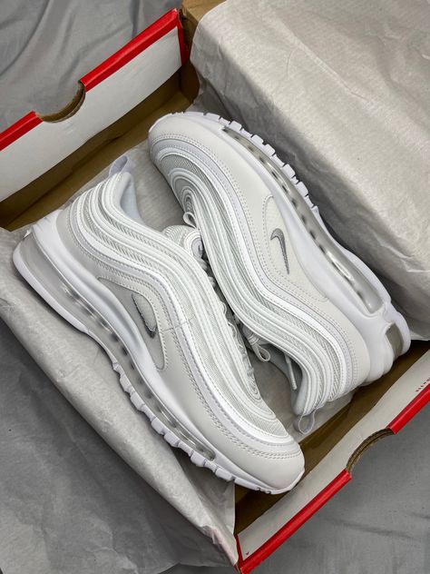 Air Max 97 Aesthetic, White 97s, Nike 97s White, White Airmax 97, Air Max 97 Outfit, White Nike Air Max 97, 97 Nike Air Max 97, Nike Air Max Trainers, Nike 97