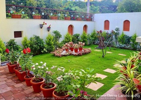 Garden-garden design gardening Front Yard Gardening Ideas, Modern Home Garden, Backyard Patio Decor, Gardening Drawing, Colorful Room Decor, Garden Landscaping Ideas, Indian Garden, Landscape Design Ideas, Patio Decor Ideas