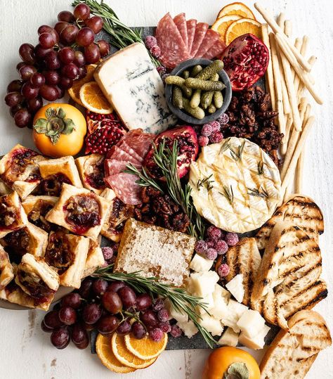 Holiday Cheese Board, Winter Appetizers, Holiday Cheese Boards, Appetizer Board, Brie Puff Pastry, Baked Camembert, Holiday Cheese, Frozen Puff Pastry, Holiday Appetizers