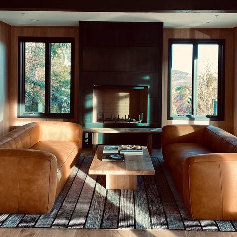 Raili Clasen on Instagram: “It’s Fall Y’all.. loved reuniting with our brand spanking new #parkcity project, the awesome clients that hired us AND our big, thick…” Tan Loveseat, Tan Sofa, Tan Leather Sofas, Luxury Industrial, Industrial Style Furniture, Article Furniture, 3 Seater Leather Sofa, Brown Leather Sofa, Couch And Loveseat