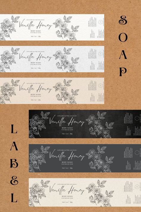 Package your homemade hand soap with this customizable label template. These printable packaging design will showcase the unique qualities of your soaps. Use a kraft paper for a minimalist look. Diy Soap Labels, Soap Label Design, Printable Packaging, Homemade Hand Soap, Soap Labels Template, Soap Design Ideas, Soap Packaging Design, Label Packaging, Packaging Template