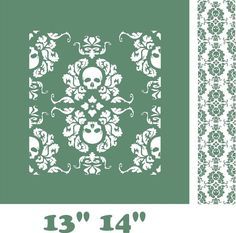 Image result for goth wall stencil Gothic Stencil, Goth Stencil, Victorian Stencil Patterns, Damask Pattern Stencil, Gothic Stencils Wall Art, Gothic Wall Stencil, Skull Damask Wallpaper, Wall Stencils Diy, Stencil Patterns Templates