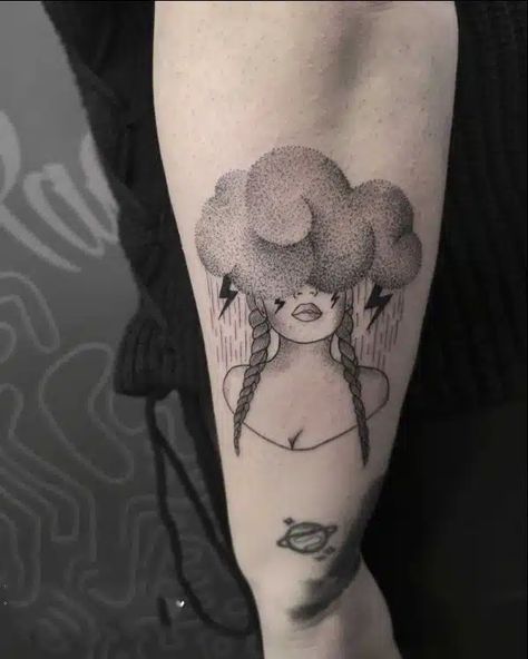 62 Great Cloud Tattoos and Ideas For Men And Women Head In The Clouds Tattoo, Geo Tattoo, Afro Tattoo, Cloud Tattoos, Cloud Tattoo Design, Mirror Tattoos, Storm Tattoo, Bottle Tattoo, Cloud Tattoo