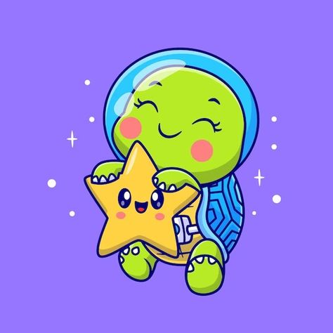 Catalyststuff | Freepik Space Cartoon, Space Animals, Cute Turtle, Cute Star, Vector Icons Illustration, Cute Turtles, Cute Stars, Space Stars, In Space