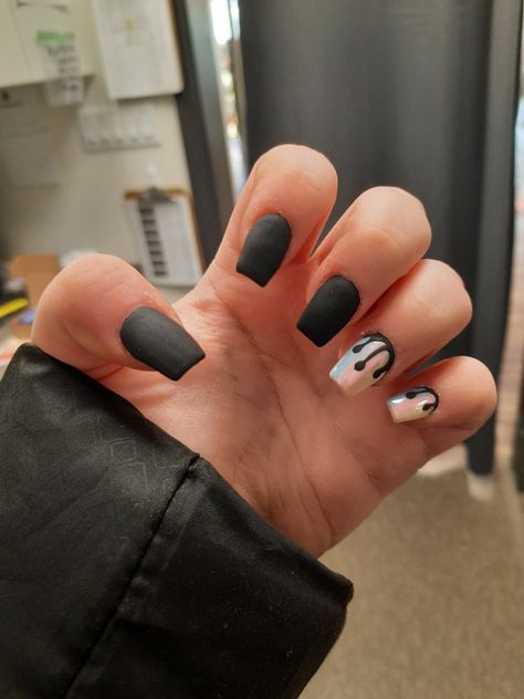 Paint Drip Nails, Nails Black Matte, Ombre Chrome, Drip Nails, Nails Black, Drip Painting, Cute Room Decor, Blue Ombre, Black Matte