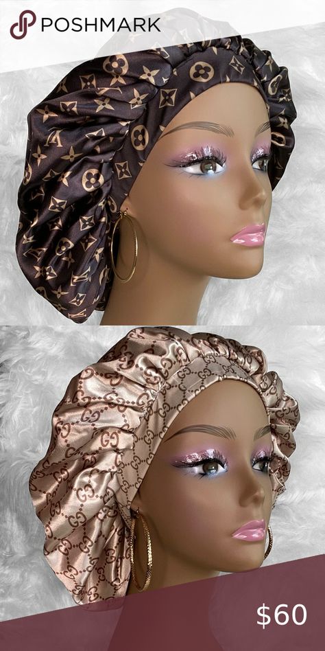 High Quality Satin Hair Bonnets Bonnet For Hair, Hair Bonnets Satin, How To Make Hair Bonnet, How To Make A Bonnet, Hair Bonnet Styles, Satin Bonnet Natural Hair, Hair Accessories Diy Headband, Silk Hair Bonnets, Protective Braids