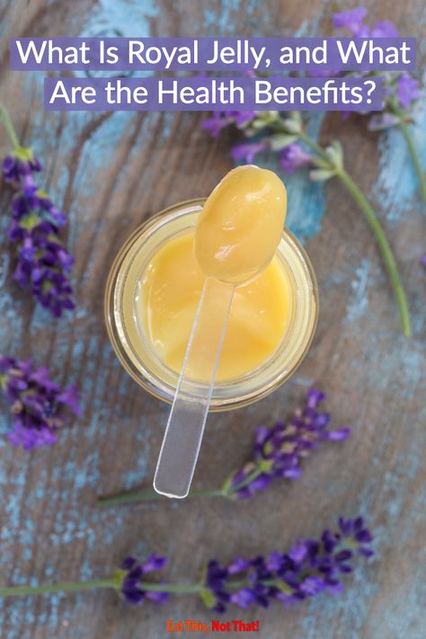 We asked experts about the buzz on royal jelly and here's what they had to say. #royaljelly #healthyeating #healthbenefits #jelly #foodfacts Benefits Of Royal Jelly, Bee Recipes, Royal Jelly Benefits, Homemade Essentials, Honey Bee Pollen, Honey For Sale, Bee Products, Jelly Cream, Stock Your Pantry