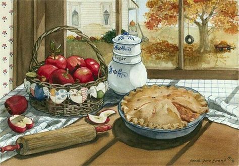 Evans Art, Etiquette Vintage, Illustration Food, Kitchen Prints, Food Drawing, Country Art, Decoupage Paper, Food Illustrations, Kitchen Art