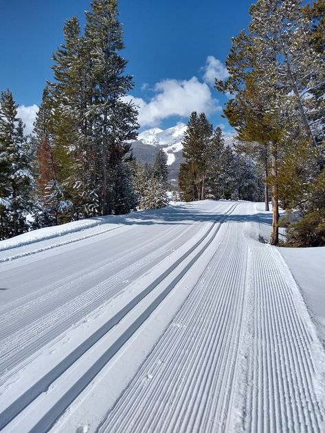 Groomed trails with mountain views at the Frisco Nordic Center. Cross Country Aesthetic Horse, Cross Country Skiing Aesthetic, Cross Country Skiing Photography, Xc Skiing, Crosscountry Skiing, 2023 Vibes, Xc Ski, Nordic Winter, Skiing Aesthetic