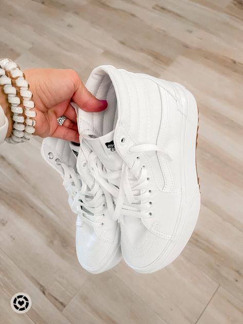 White Vans Hightops #vans #hightops #vansshoes #womensshoes #shoes #sneakers #whitesneakers #backtoschool #schoolshoes #shoesforwomen #aestheticshoes #neutralshoes #whiteshoes #hightopsneakers Follow my shop @the_floridagirl on the @shop.LTK app to shop this post and get my exclusive app-only content! #liketkit #LTKstyletip #LTKunder100 #LTKshoecrush @shop.ltk https://liketk.it/4i6fY White Hightop Vans, White Hightops, Hightop Vans, White High Top Vans, Platform Vans, Slouch Socks, Neutral Shoes, Shoe Wardrobe, White Vans