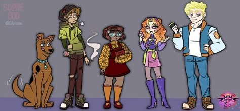 Shaggy Fanart, Scooby Doo Redesign, Scooby Doo Fanart, Scooby Doo Fred, Fred And Daphne, Scooby Doo Aesthetic, The Scooby Gang, Velma Cosplay, Mystery Gang