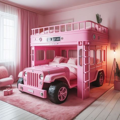 Jeep Bunk Bed 🚙🚙🚙 #trending #inspired #luxarts #jeep #bunkbed Original Beds, Home Day Care, Amazing Bedroom Designs, Bunk Bed With Slide, Bottom Bunk, Art Funky, Personalized License Plates, Bed With Slide, Diy Jar Crafts