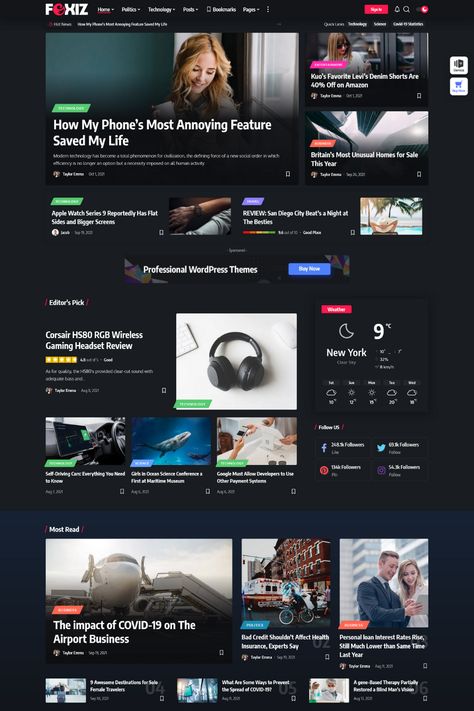 Foxiz - Deliver Timely News with this Responsive WordPress Newspaper, News, and Magazine Theme. Create a dynamic and engaging news website with Foxiz. Featuring a modern design, customizable options, and news-specific features, Foxiz is the ultimate WordPress theme for news agencies, newspapers, and magazines. Showcase your articles, news categories, and media in visually appealing layouts. Foxiz is fully responsive, ensuring your website looks great on all devices. News Landing Page, News Site Design, News Page Web Design, Online Magazine Website, Magazine Website Design, Site Design Website, Design Newspaper, Ui Website, Blog Website Design