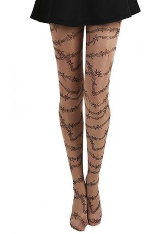 Gothic Tights, Barbed Wire Tattoo, Wire Tattoo, Barbed Wire Tattoos, Halloween Tights, Beste Gif, Tattoo Tights, Thigh High Tights, Fun List