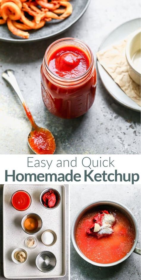 This easy Homemade Ketchup recipe uses pantry ingredients and is better than anything at the store! It is healthier and more delicious too! via @betrfromscratch Home Made Ketchup Recipe, Ketchup Recipes, Canning Meals, Gut Balance, Homemade Ketchup Recipes, Juicy Hamburgers, Daniel Plan, Ketchup Recipe, Tastes Better From Scratch