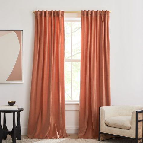 Mid Century Curtains, Metal Curtain Rod, Dark Curtains, Long Curtains, Metal Curtain, Cotton Curtains, Window Insulation, White Curtains, Velvet Curtains