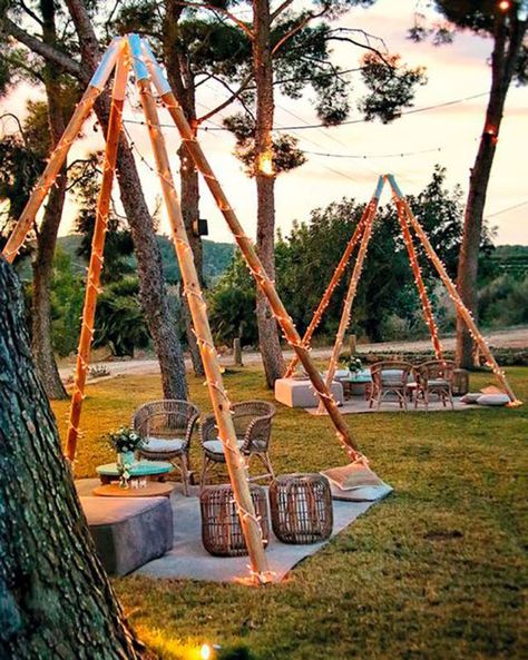 Deco Champetre, Outdoor Seating Area, Outdoor Cafe, Outdoor Restaurant, Outdoor Party, Cafe Design, Backyard Decor, Restaurant Design, Backyard Patio