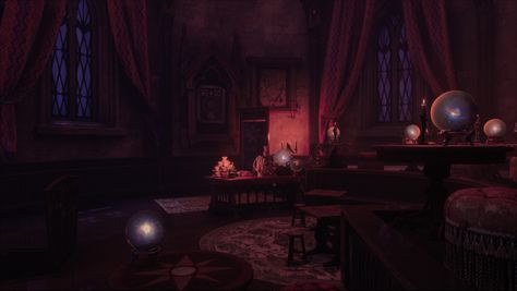 Hogwarts Divination Classroom, Hogwarts Legacy Visuals, Divination Classroom, Magic Scenery, Hogwarts University, Hogwarts Interior, Hufflepuff Common Room, Hogwarts Founders, Deathly Hallows Part 2