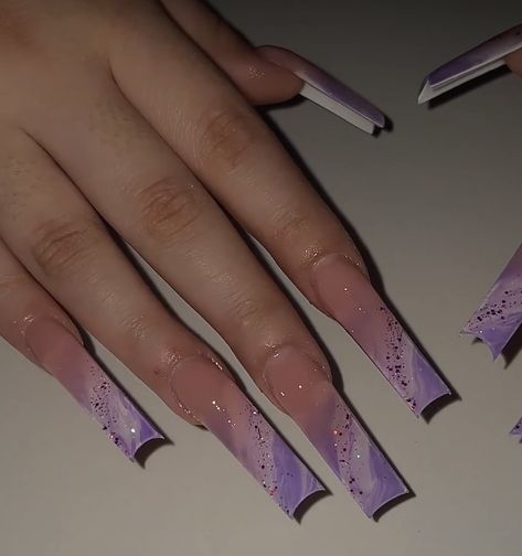 Purple Acrylic Nails, Long Acrylic Nail Designs, Purple Nail Designs, Drip Nails, Ombre Acrylic Nails, French Acrylic Nails, Classy Acrylic Nails, Long Acrylic Nails Coffin, Acrylic Nails Coffin Pink