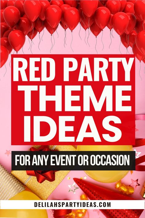 Want to make your party unforgettable? Go for a red themed celebration! Whether it's for adults or kids, a red party theme adds excitement and energy to any event. Get ready to paint the town red with these awesome ideas! Color Theme Party Ideas For Adults, Red Themed Party, Red Hat Party, Red Party Themes, Party Themes For Adults, Party Theme Ideas, Paint The Town Red, Adult Party Themes, Color Party