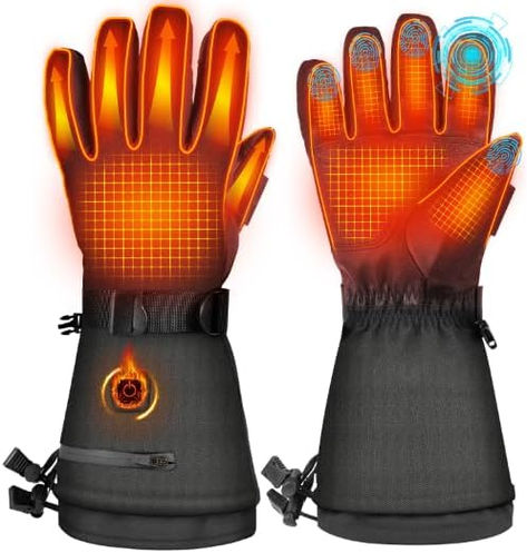 LATITOP Heated Gloves for Men Women Rechargeable Battery Electric Gloves Waterproof & Double Windproof Winter Gloves for Camping Fishing Ski Hunting Riding Motorcycle Outdoor, Black Heated Socks, Heated Gloves, Gloves For Men, Sports Gloves, Ski Gloves, Motorcycle Gloves, Winter Gloves, Fish Camp, Riding Motorcycle