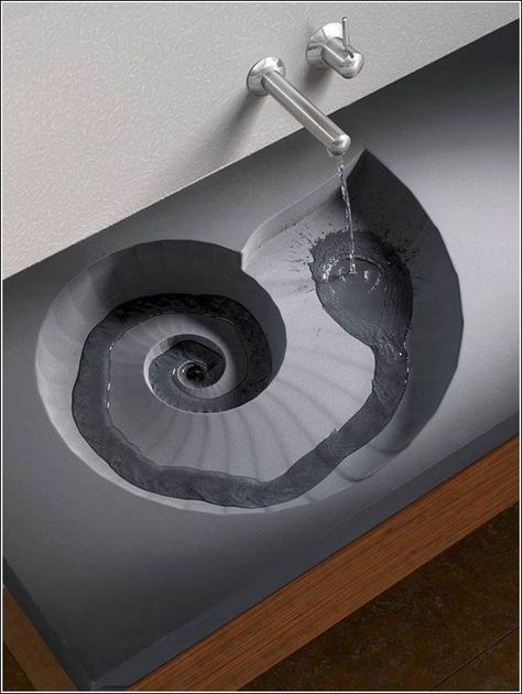 Amazing Sink Designs - Imgur Aquarium Sink, Spiral Sink, Shell Sink, حوض الحمام, Lavabo Design, Bathroom Sink Design, Pelan Rumah, Interior Design Per La Casa, Basin Design