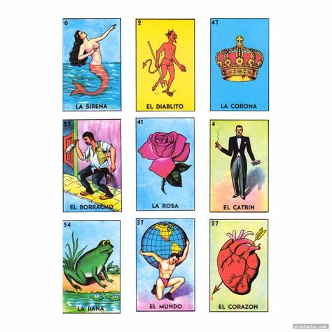 Loteria Printable Free, Loteria Cards Printable Free, Loteria Party, Loteria Cards, Free Cards, Printable Images, Doodle Lettering, Cards Printable, Traditional Games