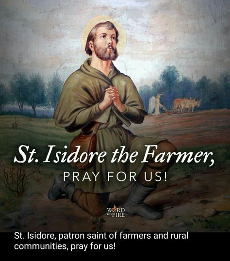 St Isidore the Farmer St Isidore The Farmer, Farmer Quotes, Giving Thanks To God, Saint Quotes Catholic, Saint Quotes, The Farmer, Pray For Us, Catholic Prayers, Patron Saints