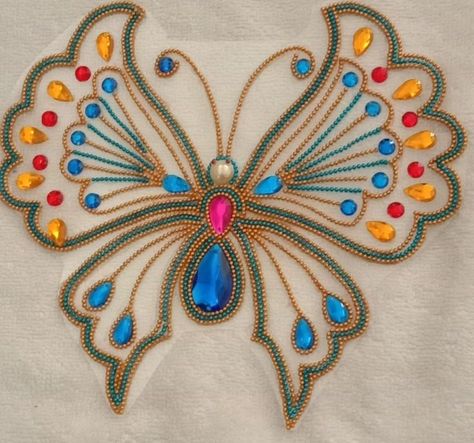 Butterfly Tracing, Kundan Rangoli, Peacock Embroidery Designs, Acrylic Rangoli, Basic Hand Embroidery Stitches, Hand Work Design, Latest Blouse Designs Pattern, Birds Embroidery Designs, Simple Embroidery Designs