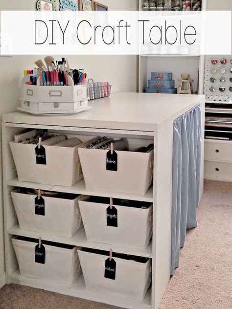 Ikea Table Tops, Diy Craft Table, Art Tables, Craft Tables, Sewing Area, Craft Table Diy, Crate Coffee Table, Indoor Crafts, Ikea Table