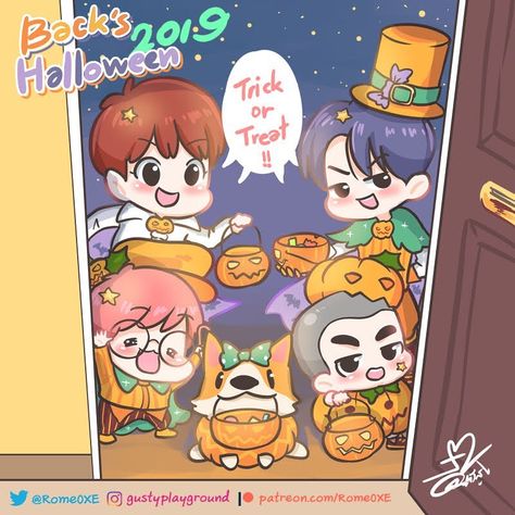 Halloween Fanart, Fanart Nct, Exo Fanart, Halloween 2019, Instagram Tips, Trick Or Treat, Happy Halloween, Good Night, Exo