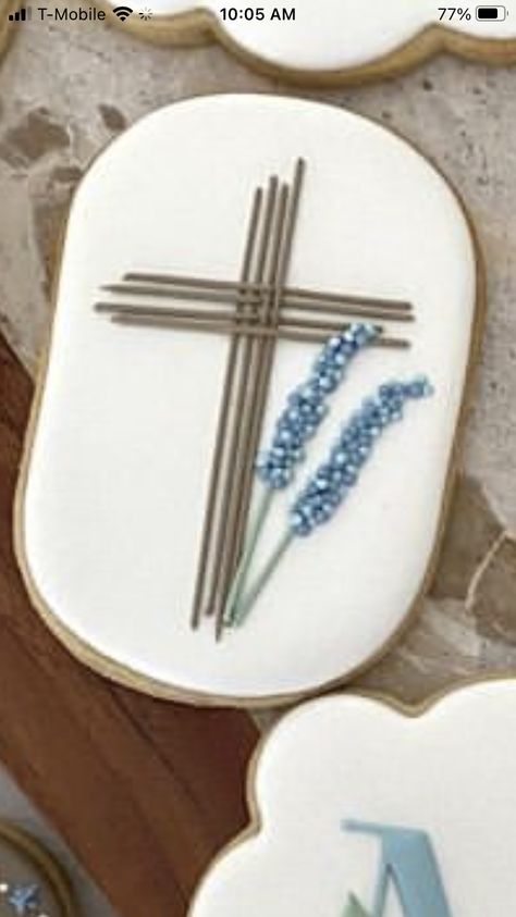 Pastor Appreciation Decorated Cookies, Easter Cookies Christian, Celebration Of Life Cookies Decorated, Easter Cross Sugar Cookies, Christian Easter Cookies Decorated, Pastor Appreciation Cookies, Christian Decorated Cookies, Church Cookies Decorated, Confirmation Cookies Decorated