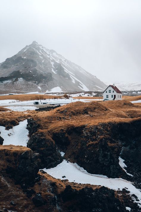 Arnarstapi or Stapi on the southern side of Snæfellsnes, Iceland | free image by rawpixel.com / Jack Anstey West Iceland, Mountain Winter, Iceland Winter, Iceland Landscape, Winter Sky, Enjoying The Sun, Winter Landscape, Free Image, Iceland