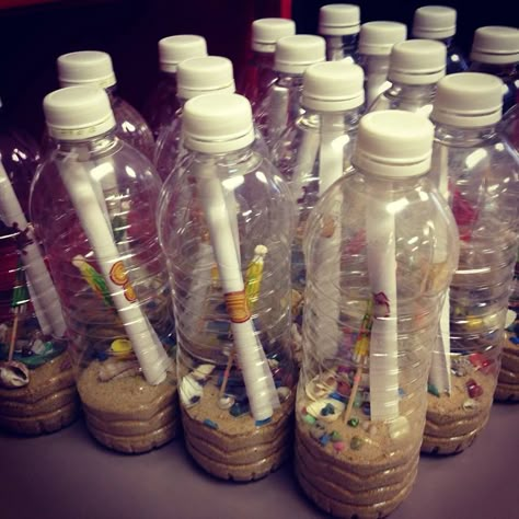 message in a bottle Pirate Message In A Bottle, Ship In A Bottle Craft, Diy Message In A Bottle Ideas, Beach In A Bottle Craft, Vbs 2024 Breaker Rock Beach Craft Ideas, Vbs Breaker Rock Beach Crafts, Message In A Bottle Craft, Scuba Vbs 2024 Crafts, Bottle Centrepiece