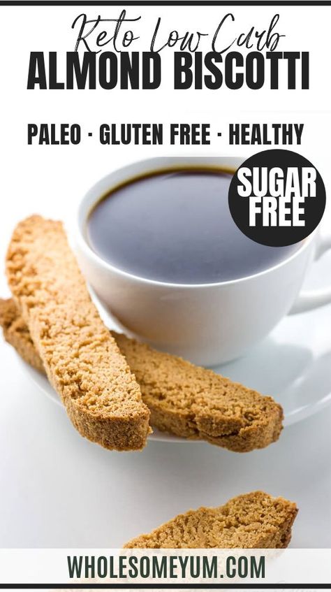 Low Carb Biscotti, Almond Flour Biscotti, Gluten Free Biscotti, Galletas Keto, Postre Keto, Almond Biscotti, Paleo Low Carb, Biscotti Recipe, Low Carb Dessert