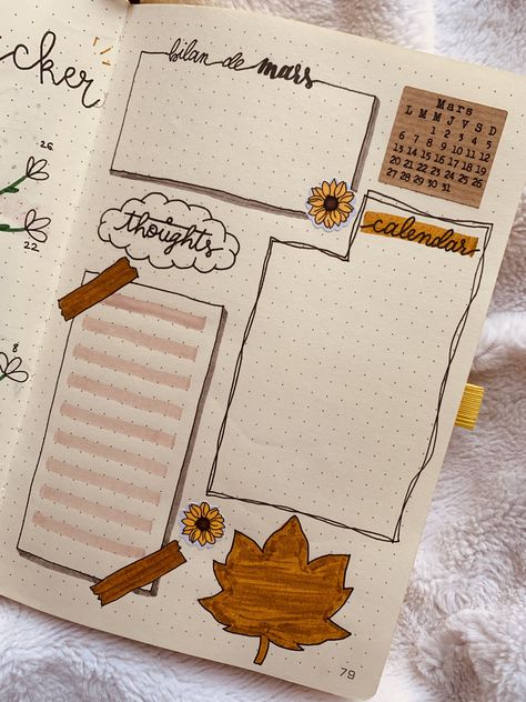 < My design > Here's a page that I do every month. It gives me everything I need ! 🥰 At the end of the month, I make a review ("bilan"), with the most important stuff. If I experience things that stick out, or if I have a meaningful thought, I write them under "thoughts". On the leaf, I'll write important stuff that I want to accomplish during the month, without a specific date. Et voilà ! Happy bullet journaling ☺️ Important Dates Bullet Journal, Creating A Bullet Journal, Give Me Everything, Things To Do When Bored, The Leaf, Bullet Journals, Bullet Journaling, My Design, Important Dates