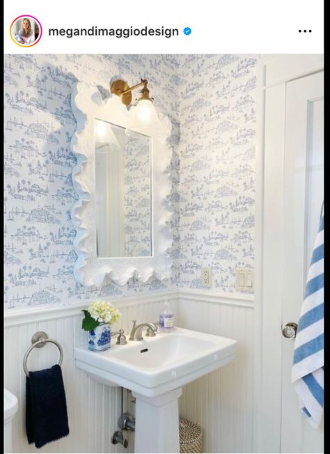 Atoll Mirror, Powder Room Mirror, Scalloped Mirror, Media Furniture, Coastal Bathrooms, Mirror Bathroom, Live Your Dream, Stylish Bathroom, Rectangular Mirror