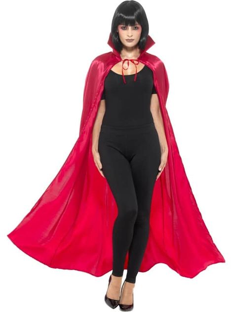 Satin Devil Vampire Cape Devil Fancy Dress, Vampire Cape, Red Satin Fabric, Halloween Capes, Ladies Fancy Dress, Pirate Wench Costume, Cape Costume, Yellow Costume, Red Costume