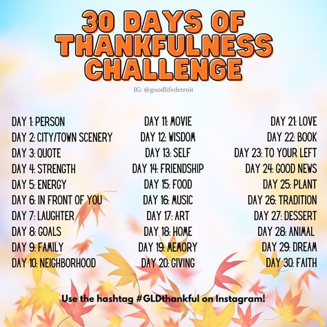 November Social Media Challenge, November Thankful Challenge 30 Day, November Challenge 30 Day, November Thankful Challenge, November Gratitude Challenge, 30 Days Of Thankfulness, Thankful November, Hope Squad, November Themes