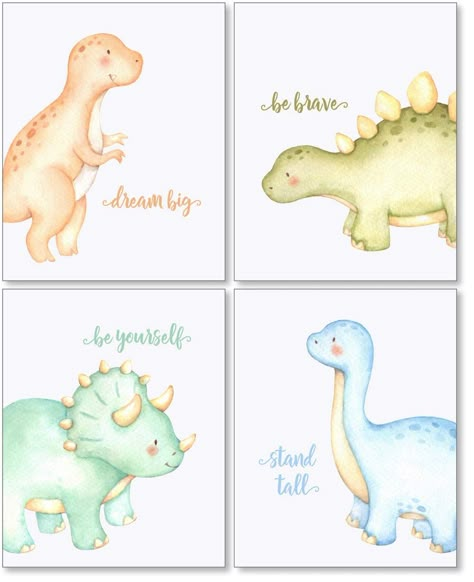 Watercolor Quotes, Nursery Art Wall, Dinosaur Nursery Art, Dinosaur Nursery Decor, Baby Boy Room, Dinosaur Room, Toddler Playroom, Watercolor Quote, Dinosaur Wall Art